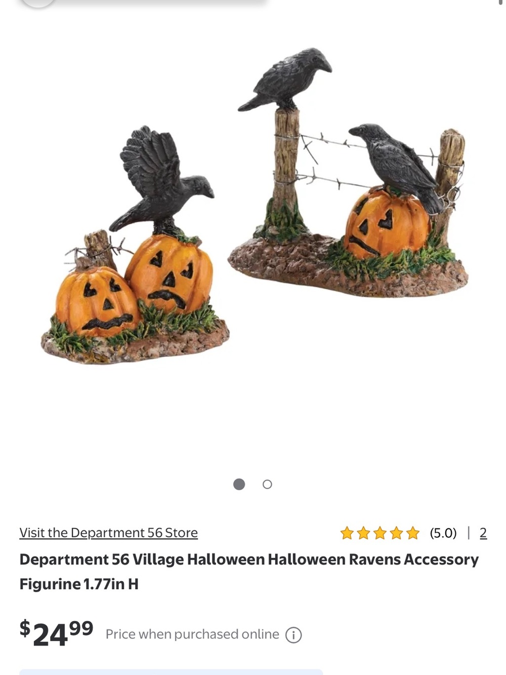 Department 56 Black Raven Pumpkin Pair Accent Figurines
